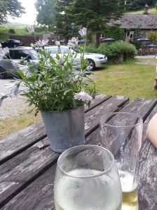 A drink outside the Lamb